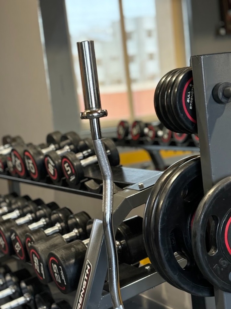 Premium Bull Strength dumbbells rack at Desh Gym in Dehgam, Gujarat