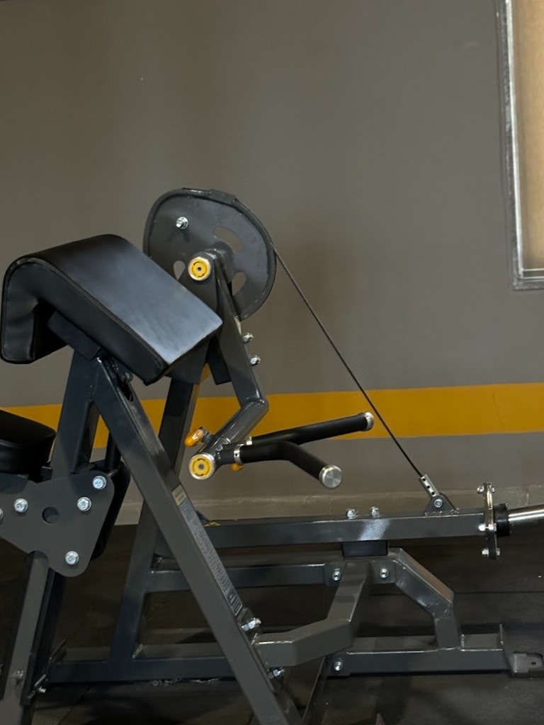 Bull Strength Cable Preacher Curl machine for bicep training at Desh Gym